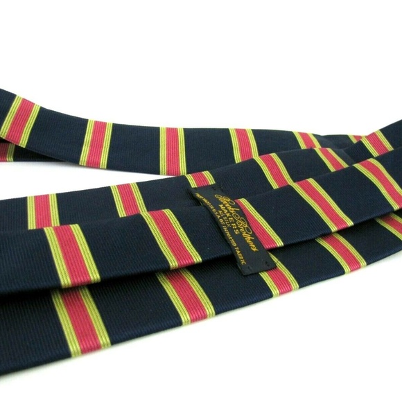 BROOKS BROTHERS Tie Green Pink Horizontal Stripe - Picture 5 of 8